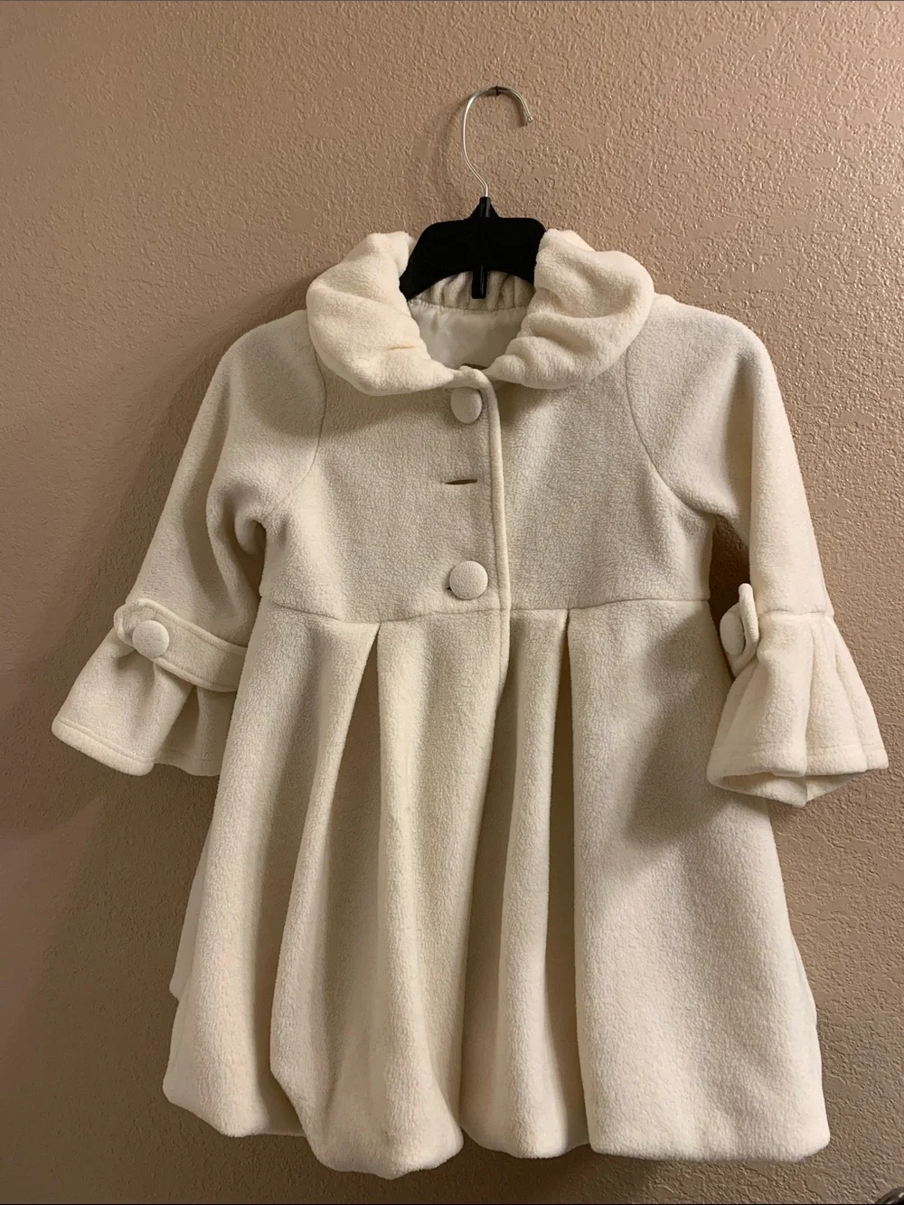 Cream Color  Kiki Cotton Trench Coat For Girls Size 6